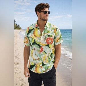 H&M Multicolor Citrus Theme Shirt